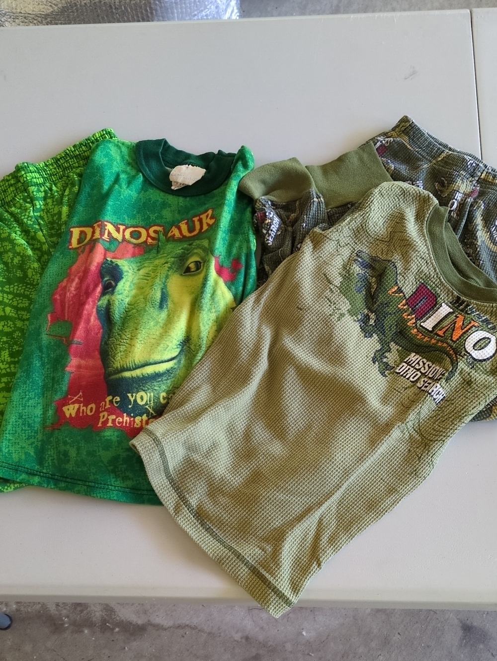 Kids Dinosaur Graphic Tee and Tank Set - Green